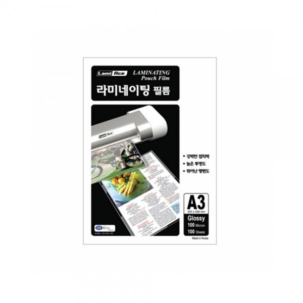 f20 99380 라미에이스 코팅지 A3 100mic 100매입 303x426mm 국내산 1개 1개입