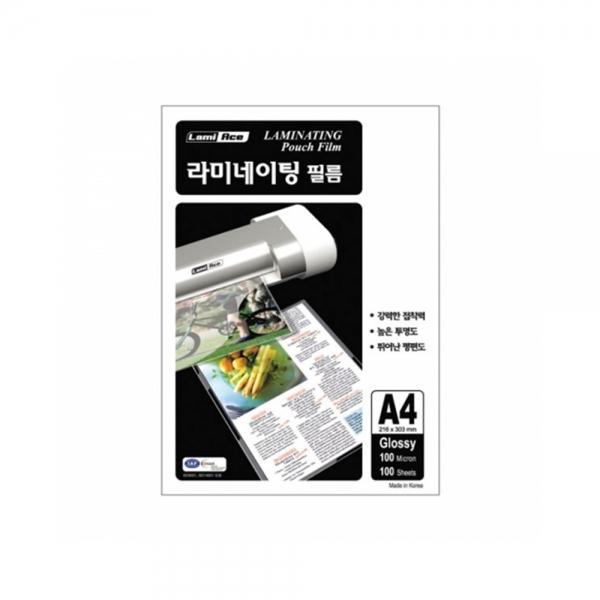 f20 99374 라미에이스 코팅지 A4 100mic 100매입 216x303mm 국내산 1개 1개입