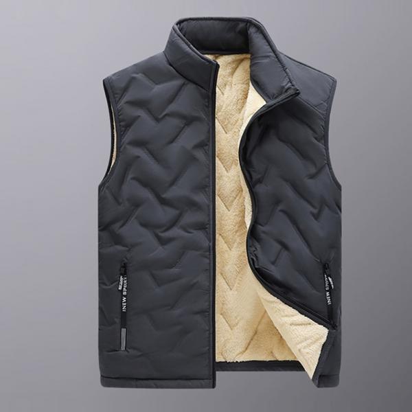 남성 아웃도어 스타일 따뜻한 털 안감 이너 사무실용 패딩 조끼