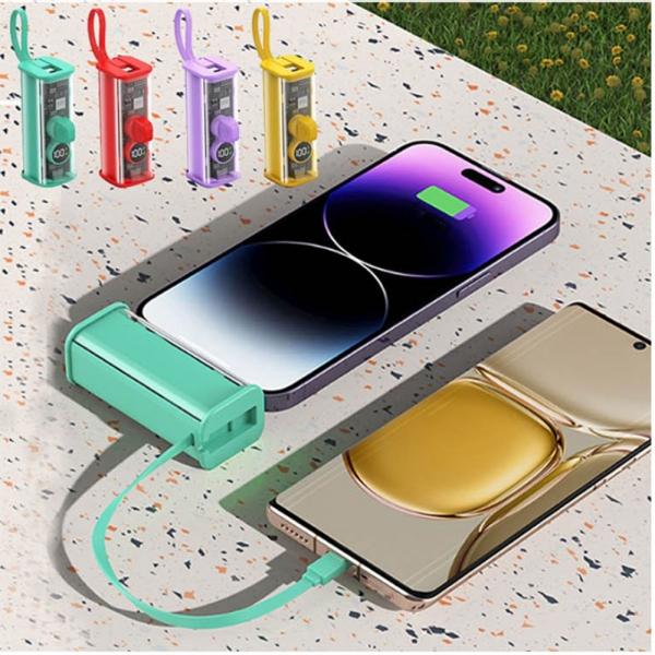 퍼펙트 캡슐충전기-보조배터리 대용량 5000mAh 4컬러 KC인증 안드로이드 C타입