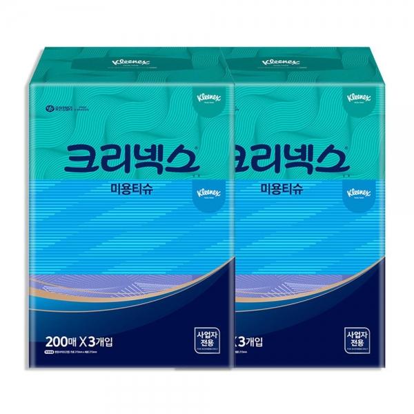 크리넥스 미용티슈 콤비 (200매) 3팩 x 2개 (총 6팩)
