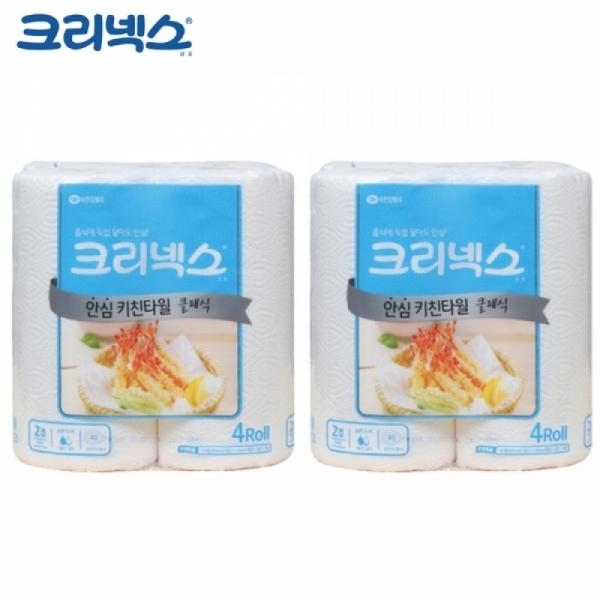 크리넥스 키친타올 KLX 안심 클래식 (150매) (4롤) x 2개