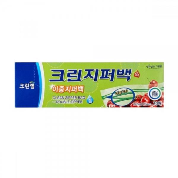 이중지퍼백 22x25cm 중 20매 크린랲