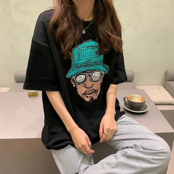 여성 여름 캐주얼 패션 스타일 라운드넥 반팔 티셔츠