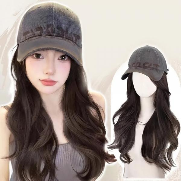여자 외출 패션 간편 착용 패션 아이템 캡 모자 가발 일체형