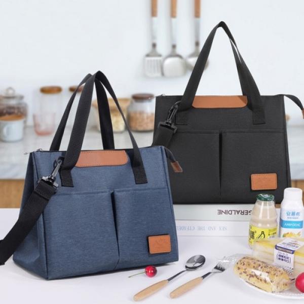 보온 보냉 전면 투포켓 도시락 가방 URK-548