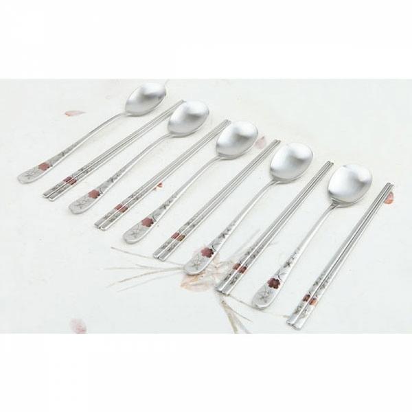 국내생산 선물용 수저 세트 청 플라워 10P SET