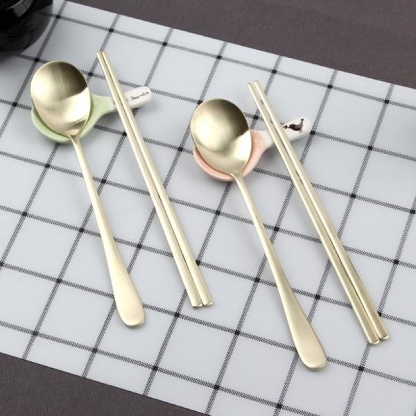 대명 스테인리스 마블 티타늄 수저 2P