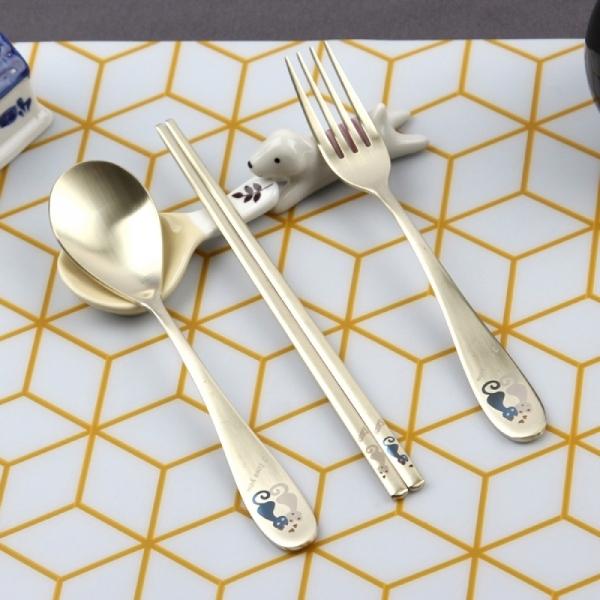 온리원 올스텐 고양이 티타늄 수저 포크 3종 SET
