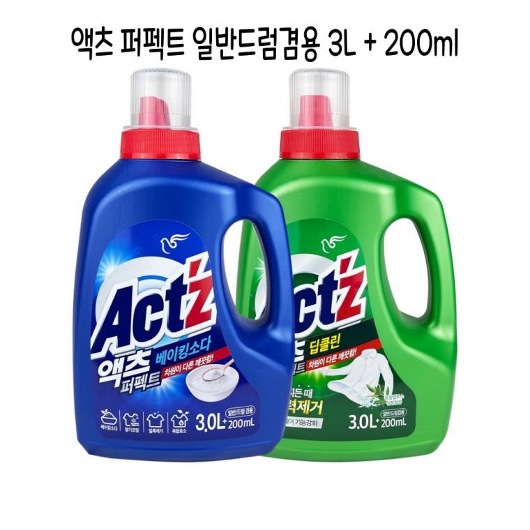 액츠 퍼펙트 액체세제 일반드럼겸용세제 3리터 용기형 - D 세탁세제 빨래세제 액체세제