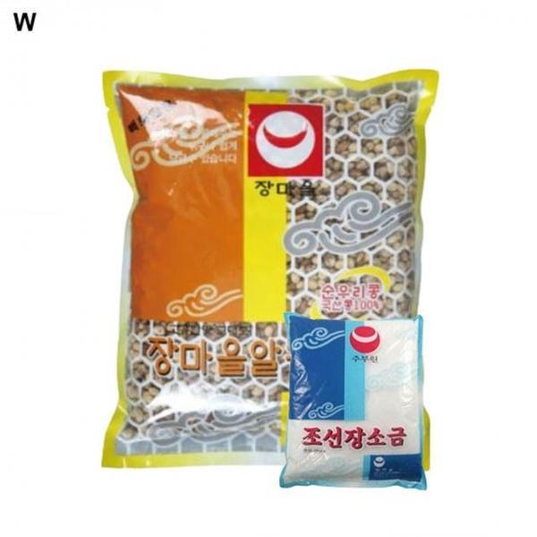 장마을 된장만들기 세트 알메주1kg+장소금460g