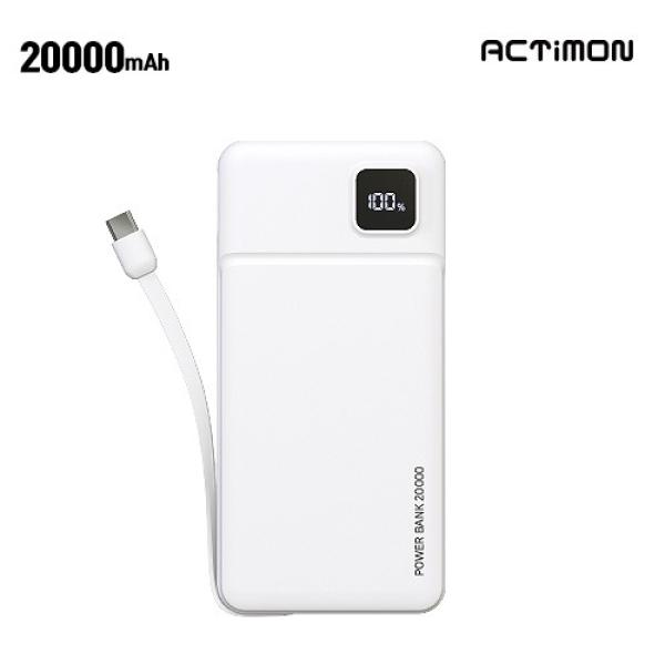 20000 보조배터리 액티몬 LCD 20000mAh C타입 일체형 보조배터리 M-LCD-P20000