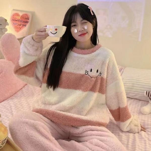 귀여운 여성 홈웨어 러블리 부드러운 잠옷 세트