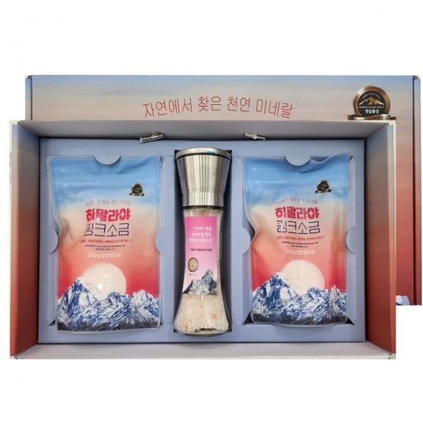 프리미어 핑크소금 3종 그라인더포함 선물세트