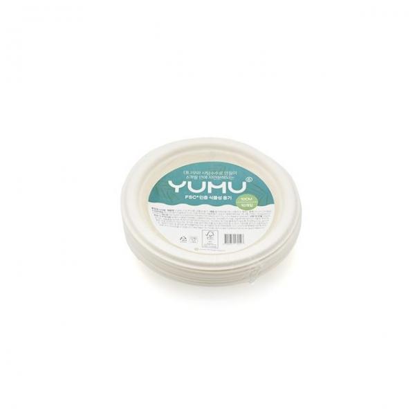 YUMU 일회용 식물성용기 종이접시 10cm 10P