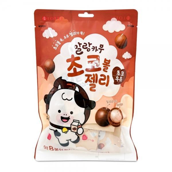 롯데 말랑카우 초코볼 젤리 초코우유맛 134g