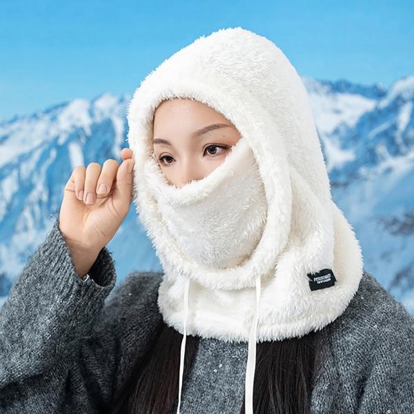 남녀공용 겨울 외출 나들이 부드러운 털 360도 풀 커버 멀티 후드 넥워머