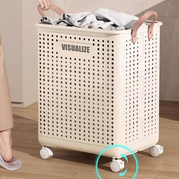 집안 거실 장난감 정리 빨래 보관 접이식 바퀴 바구니