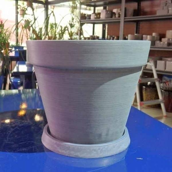 모던 수지 원형 파스텔블루 25x21cm 화분