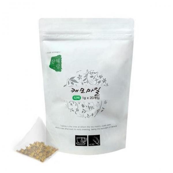 산해랑 단일차 캐모마일 티백 1g x 20개
