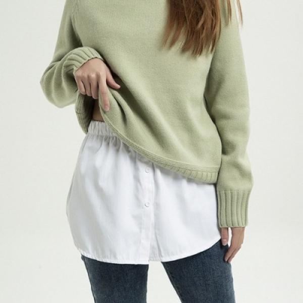 레이어드 페이크 밑단 셔츠