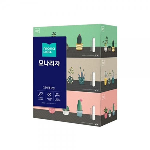 f20 129068 모나리자 라이브스마트 각티슈 250매 3곽1팩 1팩 1개입