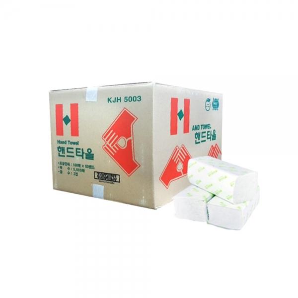 f20 62307 세이 핸드타올 페이퍼 2겹 5000매입 KJH5003 100매x50속 1박스 1개입