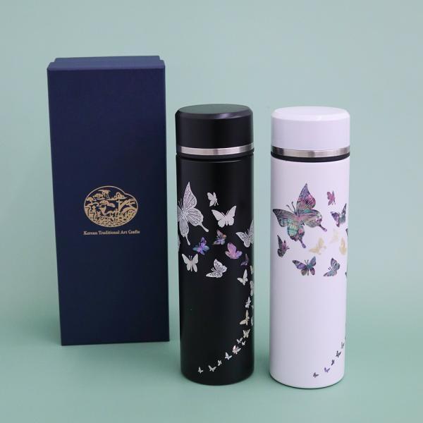 고급 316 텀블러 (나비2) 스테인레스 자개 텀블러 500ml