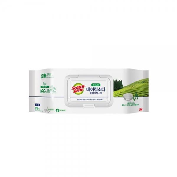 f20 158836 3M 베이킹소다 물걸레 청소포 25매 대형 37x20cm 1개 1개입