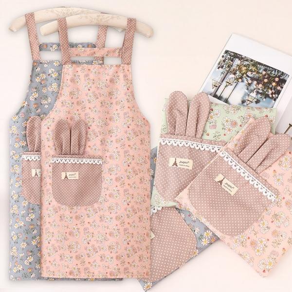 어린이집 교사 주방 귀여운 방수 멜빵 앞치마