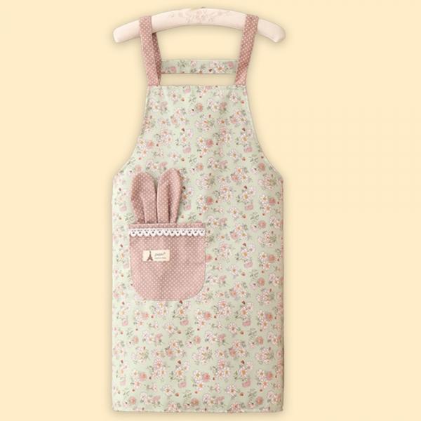 어린이집 교사 주방 귀여운 방수 멜빵 앞치마 민트