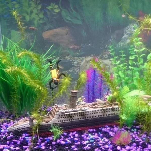 수족관 난파선 선박 배 장식 꾸미기