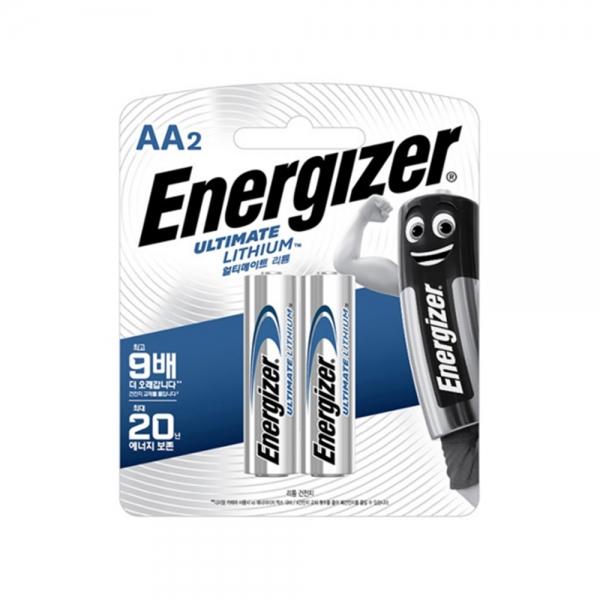 f20 65760 에너자이저 얼티메이트 리튬 건전지 AA L91BP2 2개입 1조 1개입