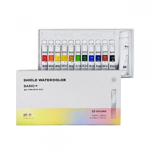 쉴드 베이직플러스 12색 수채화물감(7.5ml)