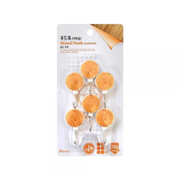f20 72379 세모네모 우드훅 바둑알행거 W-5S 6개입 1판 1개입