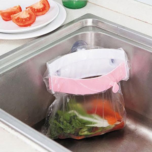 간편 씽크대 음식물 쓰레기 봉투 밀봉 거치대