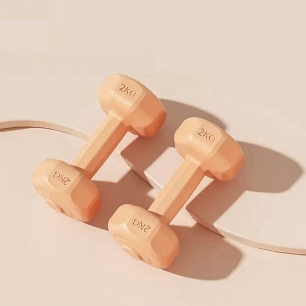 바디필 컬러 육각 아령 2개세트 2kg 오렌지