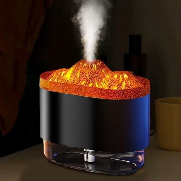 웰스온 볼케이노 USB 무드등 가습기 V1 300ml 블랙