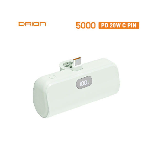 [드리온] LCD PD 20W 미니 5,000mAh C타입 보조배터리 (D-PD20-MINI5000-CP)