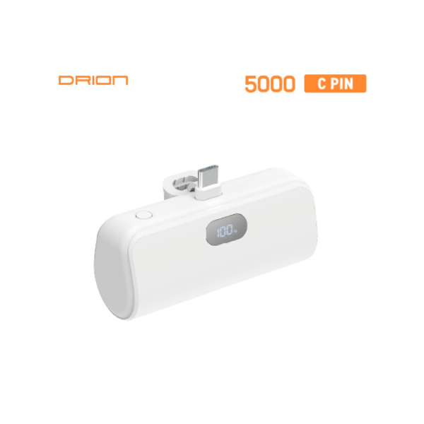 [드리온] LCD 미니 5,000mAh 도킹형 C타입 보조배터리 (D-LCD-MINI5000-CP)