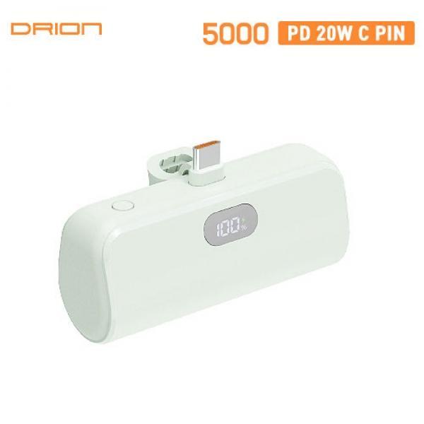 [드리온] PD 20W C타입 도킹형 스탠드 LCD 고속 보조배터리 D-PD20-MINI5000-CP - 5000mAh