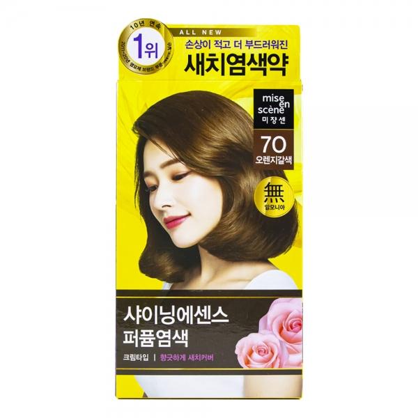 미장센 샤이닝 에센스 퍼퓸 염색 7O 오렌지갈색
