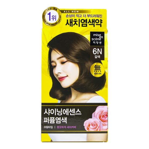 미장센 샤이닝 에센스 퍼퓸 염색 6N 갈색