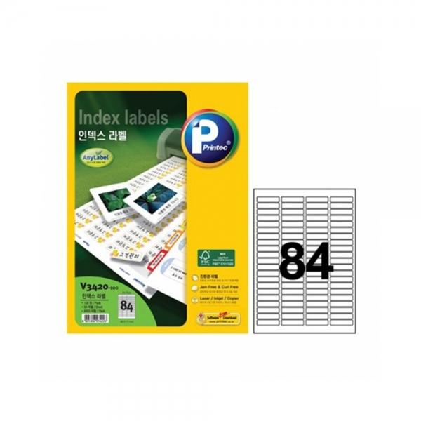 f20 45803 애니라벨 화일인덱스라벨 V3420-100 84칸 100매46x11mm 1권 1개입