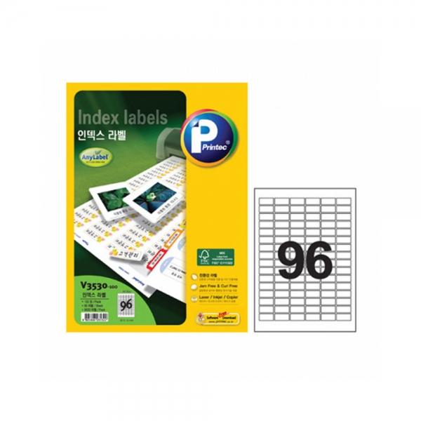 f20 45812 애니라벨 인덱스라벨 V3530-100 96칸 100매30x14mm잉크젯 1권 1개입