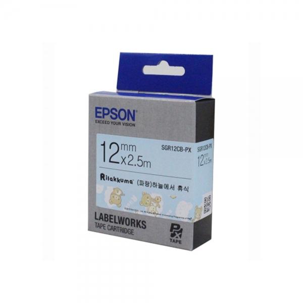 f20 80929 엡손 리락쿠마 라벨테이프 SGR12CB-PX 블루 12mmx2.5M (파랑)하늘에서휴식 1개 1개입