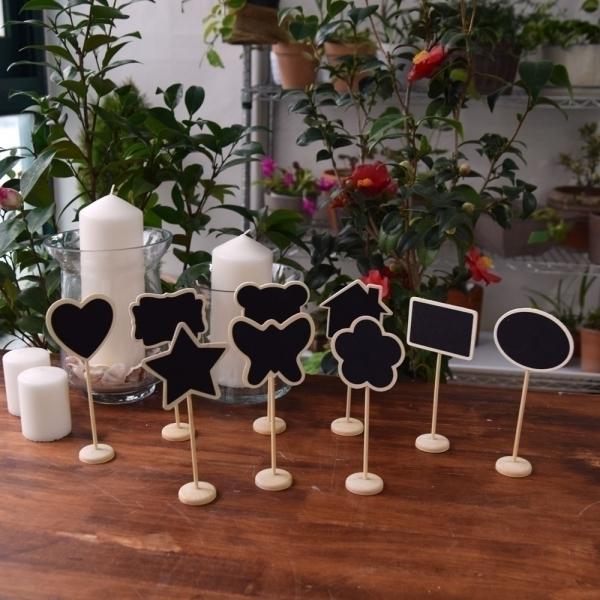 화분 데코레이션용(스텐드 나무칠판 이름표) 18cm