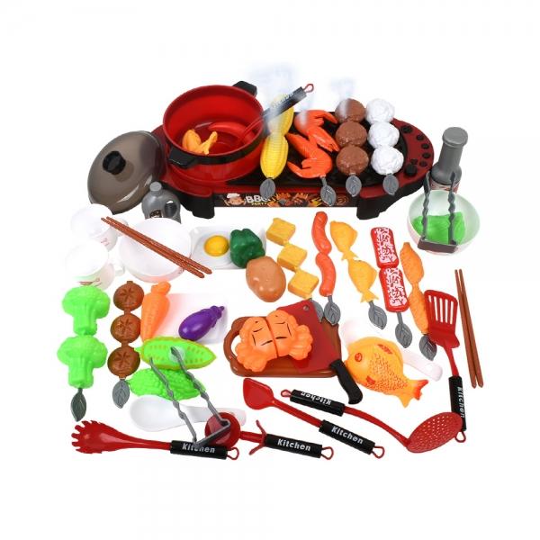 h37 수증기가 나오는 해피쿡바베큐파티 (레드) 5721 영유아 아기 소꿉 주방 놀이 실감나는 수증기 불빛 효과