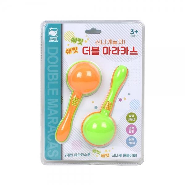 h37 화이트웨일 601 더블 마라카스 oz-601 리듬 악기완구 어린이집 유치원 교재 교구