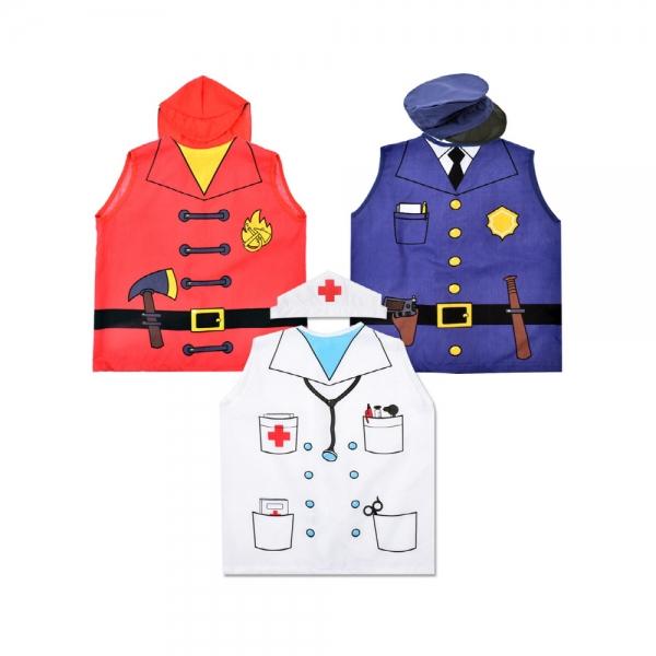 h37 오즈토이 역할가운 유니폼 3종 세트 소방관+경찰관+의사 (0955+0956+0958) 직업 체험 의상 조끼